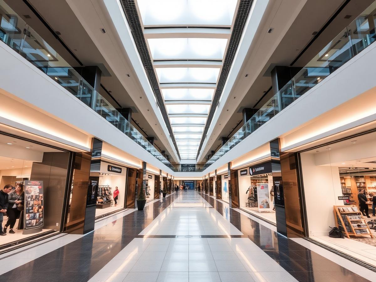 Upscale modern retail centre interior