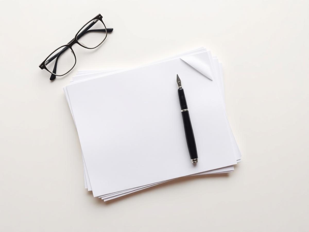 Application paperwork prepared on a clean desk